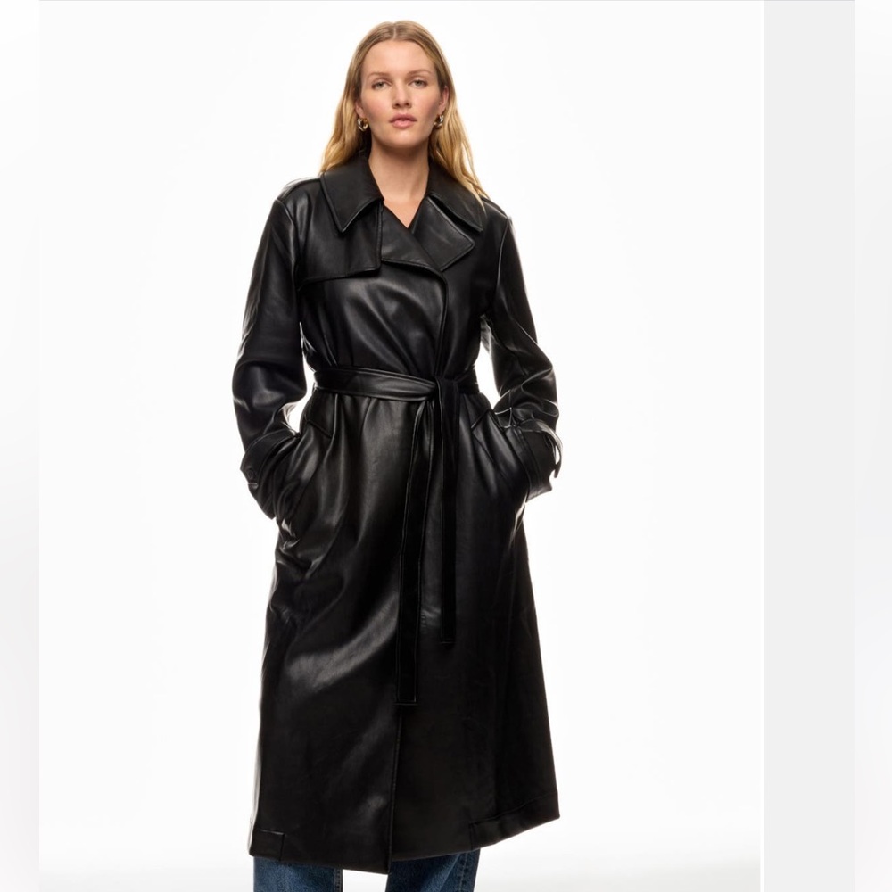 Derek Lam 10 Crosby Faux Leather Trench Coat